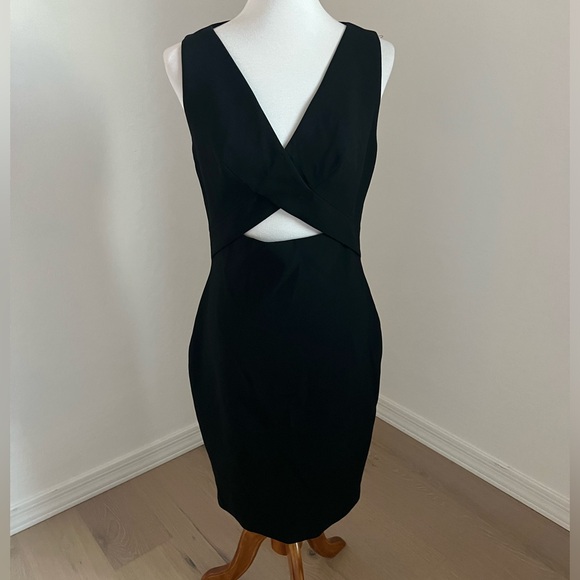 Robert Rodriguez Women's Tech Suiting Cut Out Sleeveless V-Neck Dress - Picture 5 of 11